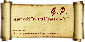 Gyermán Pénelopé névjegykártya